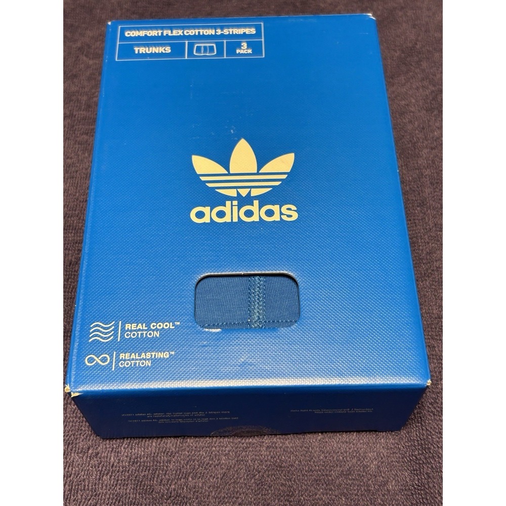 Adidas  Men's Comfort Trunks Size Small Blue/White/Black New In Box